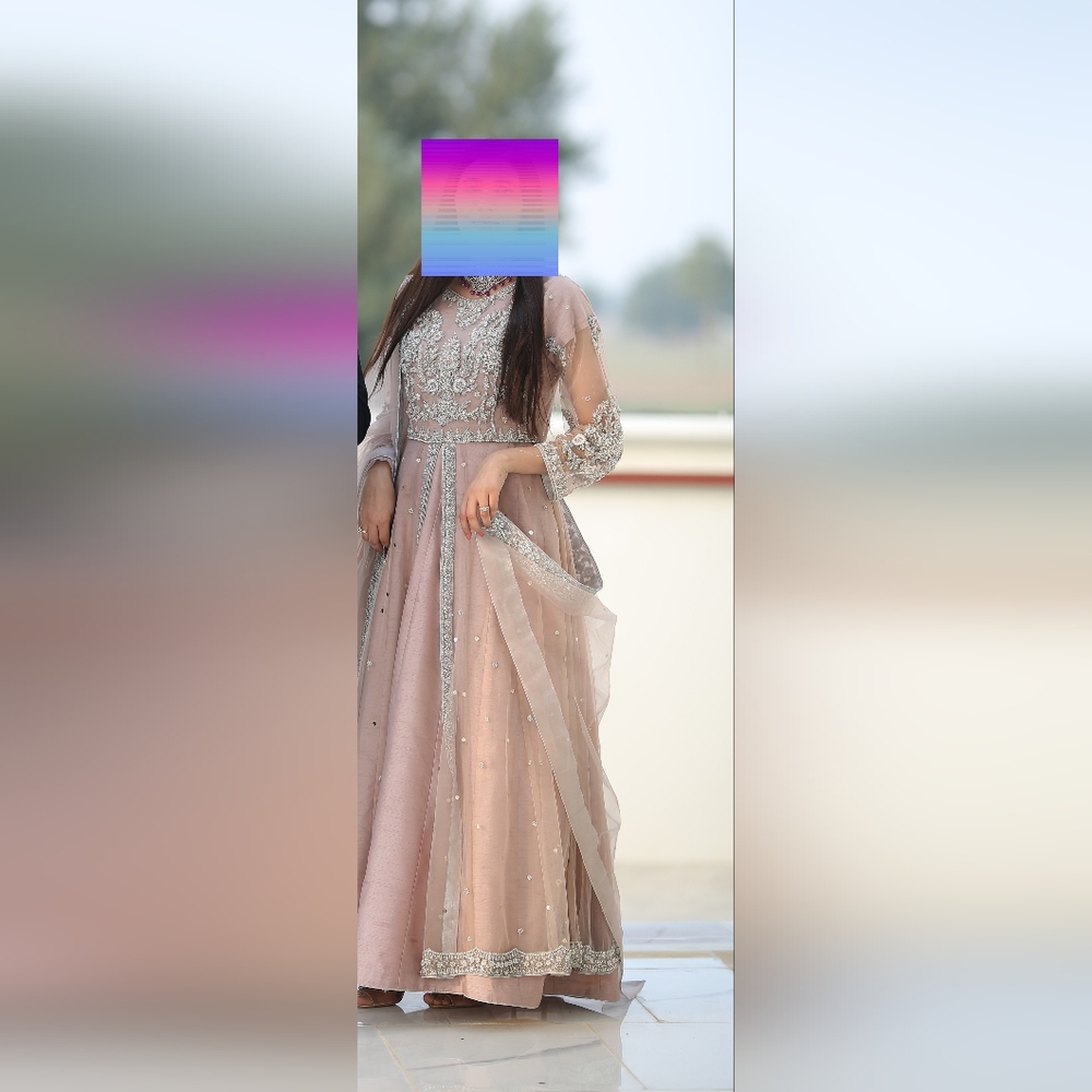 Open frock with lehanga